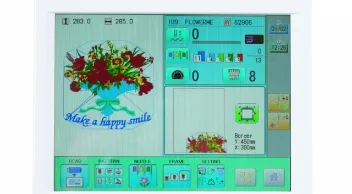 HappyJapan HCD3E-1501-40 Single Head 15-Needle Computerized Embroidery Machine with Touch Screen Control Panel 5 10inch display monitor jpg
